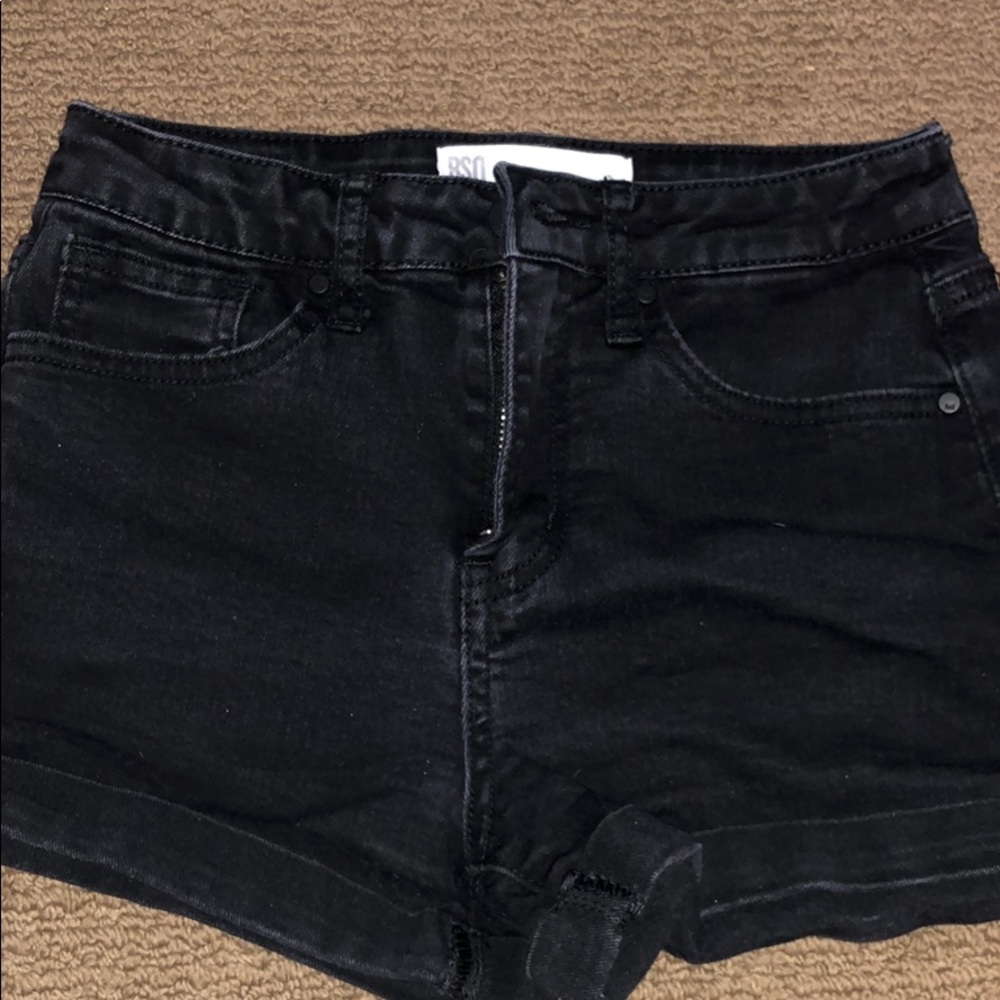 Black jean shorts
